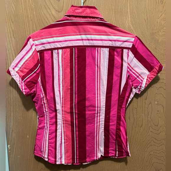Shades of pink vertical striped button down - Picture 2 of 3
